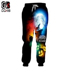 CJLM Для Мужчин's лосины Хэллоуин 3D печать бег с волком для Хэллоуина вечерние большого размера в стиле хип-хоп одежда для пребывания на открытом воздухе