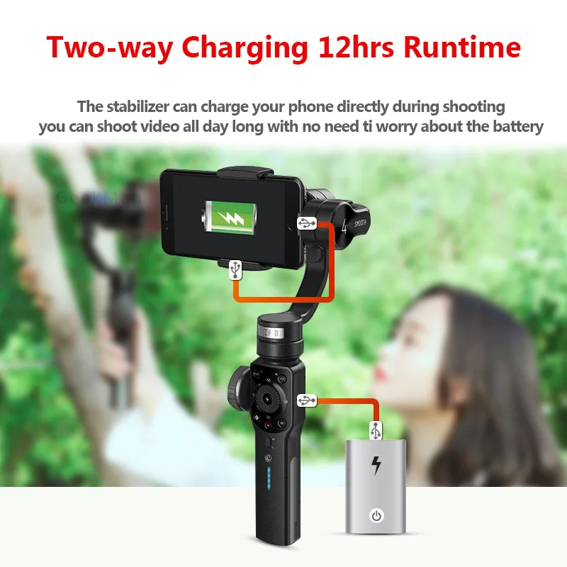 Zhiyun Smooth 4 3 х осевой стабилизатор гироскопа Q для смартфонов Экшн камера телефона
