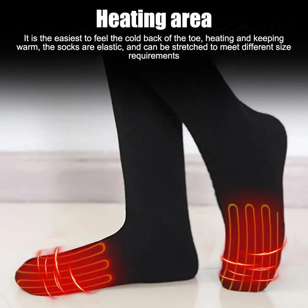 Теплые носки 4 5 в хлопковые двухслойные зимние на батарейках теплые для ног