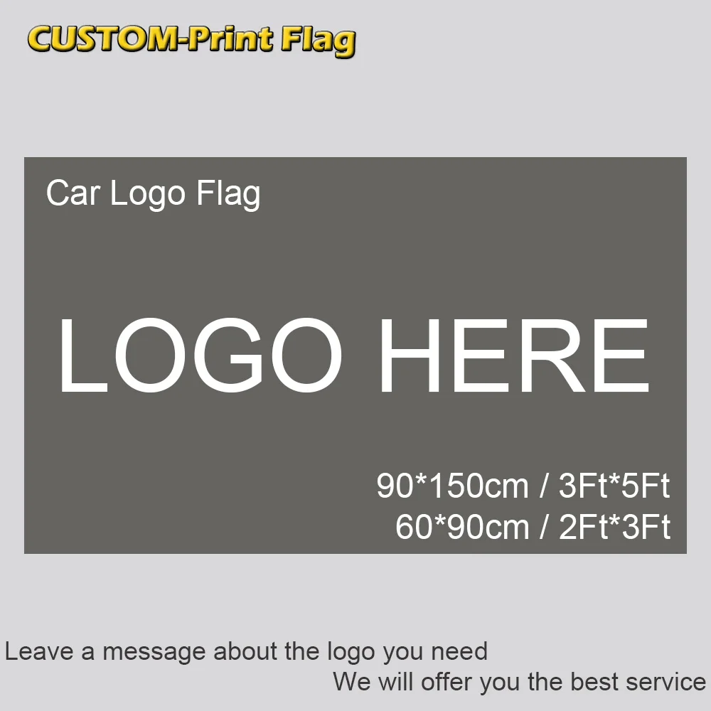 

Custom Car Logo Flag 90x150cm 60x90cm 3x5ft 2x3ft Any Color Flag Banner For Racing Home Club