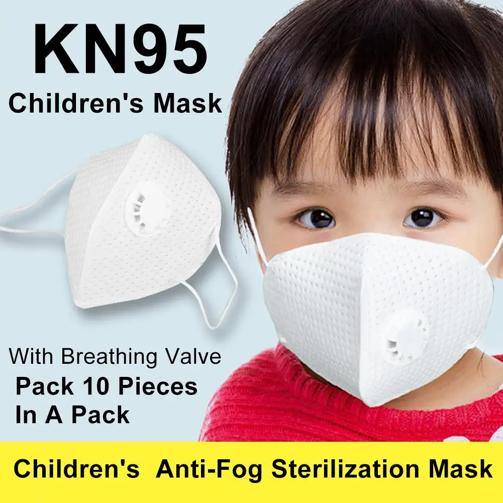 

10Pcs Kids Children KN95 Disposable Air Filter Dust-proof Breathable Face Mask PM 2.5 Antiproof Protection Respirator Mouth Mask