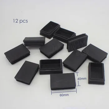 

12 pcs 60 x 40mm rectangle pipe end cap cover plastic insert tubing