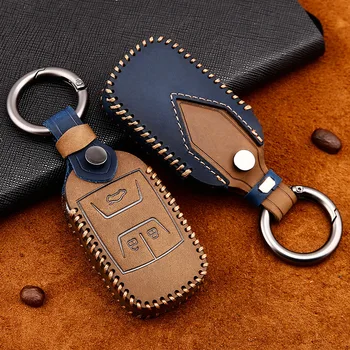 

Leather Car Key Case Cover For Chery Tiggo 3 5 Chery ARRIZO 3 7 Chery E3 E5 Bonus 3 Buttons Smart Remote Cover Bag Protection