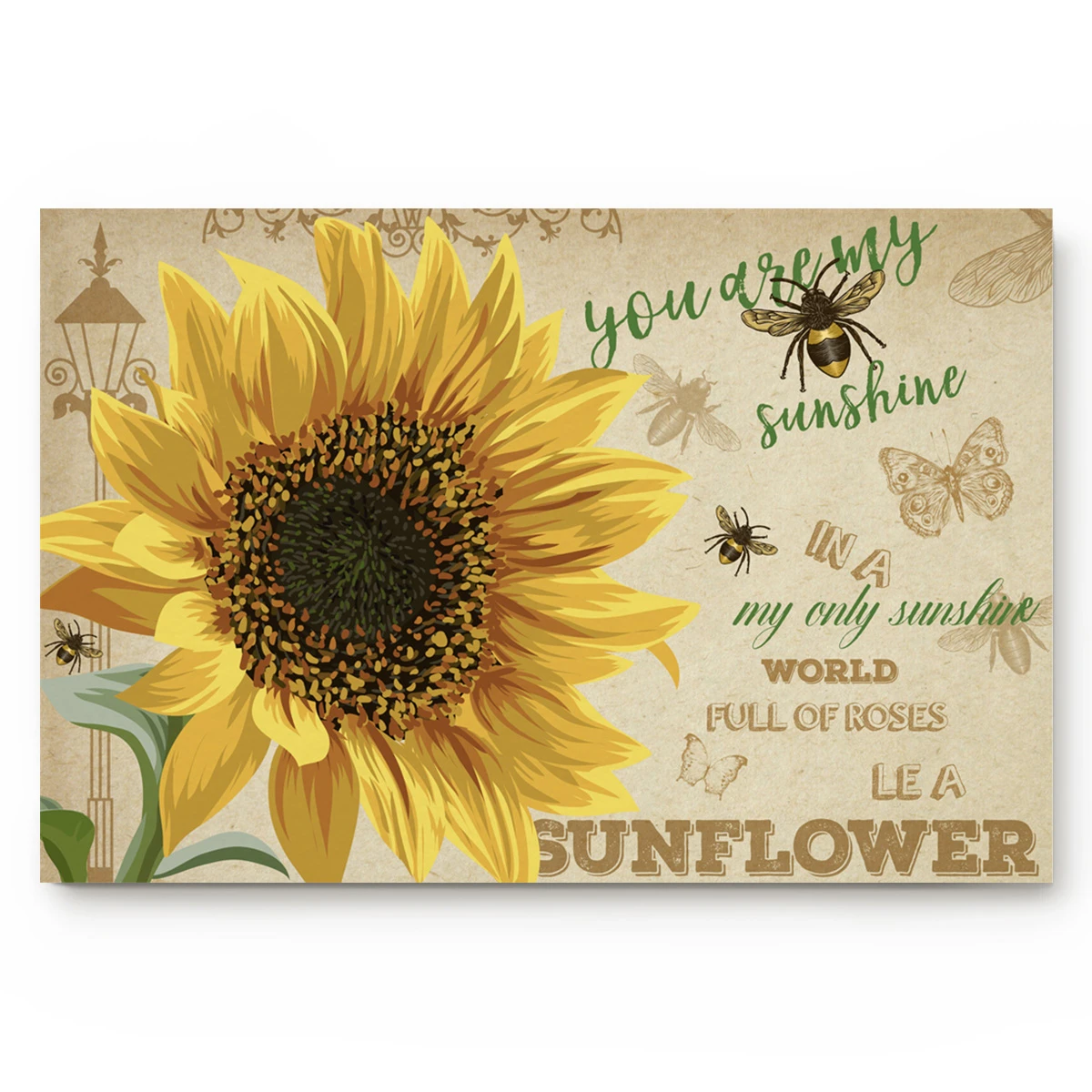 You Are My Sunshine Sunflower Bee Butterfly Park Retro Bathroom Decor Rug Mat With Non Slip Rubber Mat Aliexpress