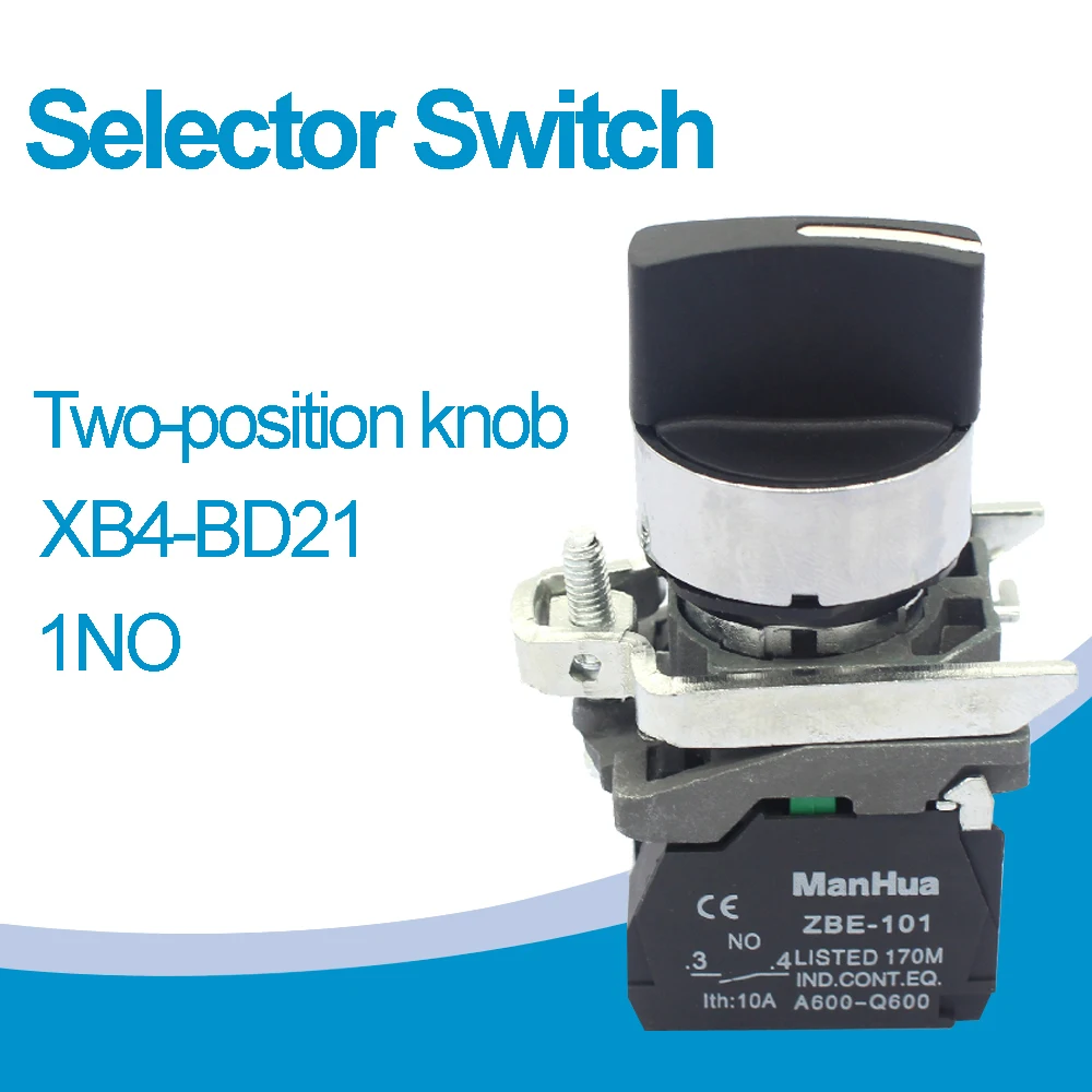 

ManHua Control Switch XB4-BD21 2 position selecto switch rotary switch