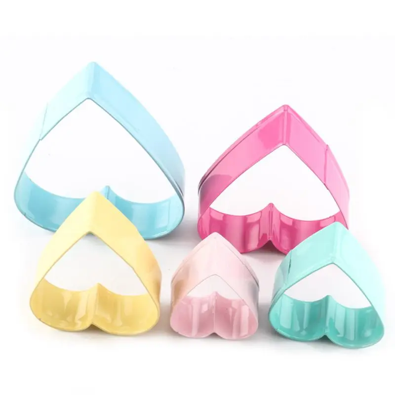 

5pcs/set 3D Heart Shape Biscuit Cutter Cookie Mold Cake Fondant Stainless Steel DIY Kitchen Cooking Tools