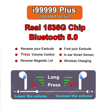 

i99999 Plus TWS Wireless Earphone Air2 Rename Bluetooth 5.0 Earphone Volume Control Super Bass Earbuds PK i90000 TWS i90000 Max