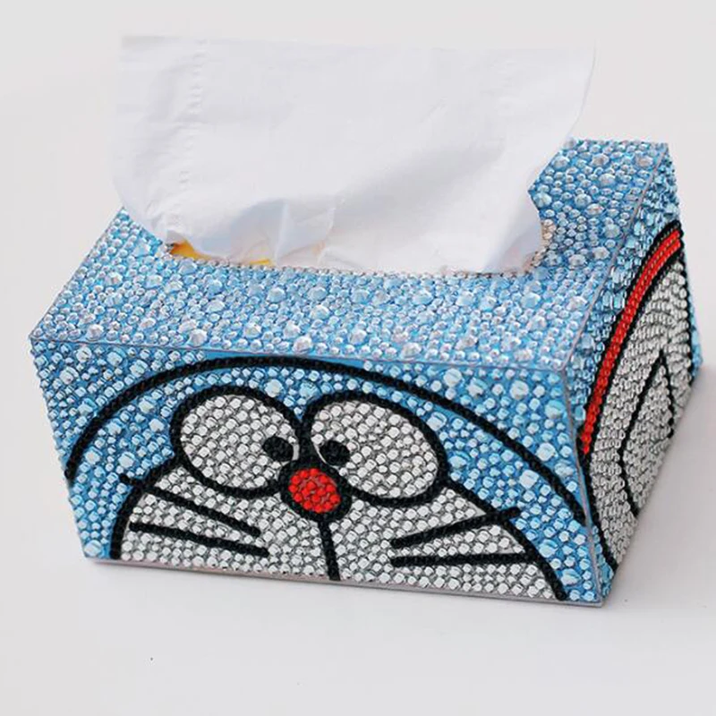 DIY Plum blossom Special shape Diamond painting tissue box storage box jewelry box diamond embroidery cross stitch home decor - Цвет: 14.5X7.3X10.5CM