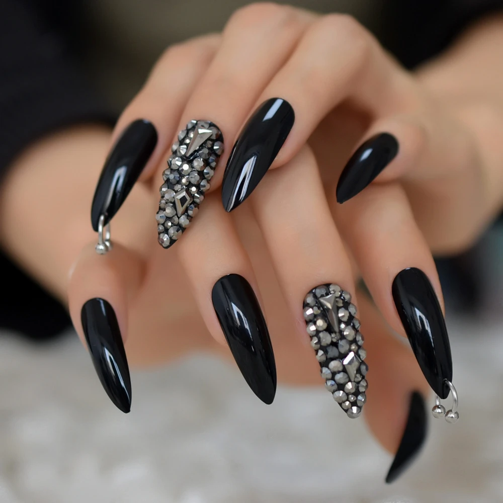 Black Green Long Coffin False Nails Gradient Color Press on Nails Full  Cover Ballet Fake Nails Tips for Women Girls DIY Manicure - AliExpress