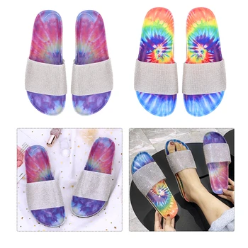 

Online Celebrity Slipper Women'S Outer Wear Boho Style Women Slippers Versatile Fashion Man-Made Diamond Sandals Flat SlipperNew