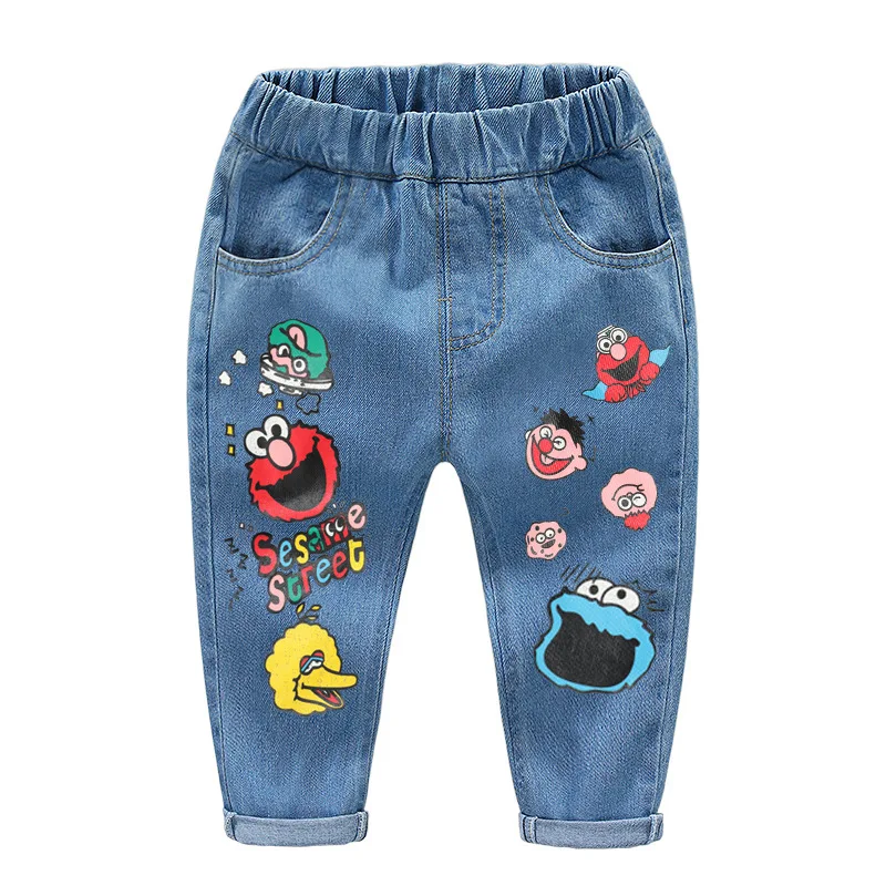 Girls Jeans Pant Clothing Trousers Kids Cartoon Children Fashion Brand Baby Infant Denim
