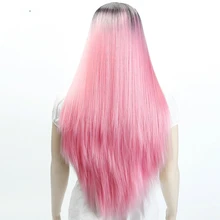 WTB 2" Длинные прямые Омбре черный красный блонд розовый фиолетовый парики Косплей парики для женщин высокая температура парик из синтетического материала чистый