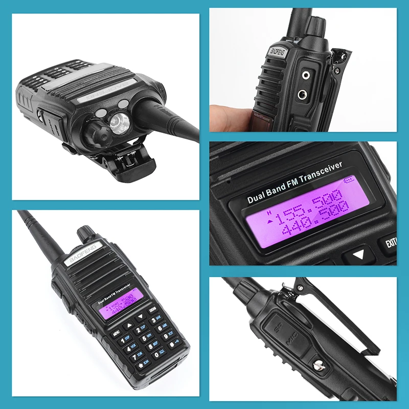 Baofeng UV-82 портативная рация UV 82 портативная двухсторонняя рация двойная PTT Ham CB радиостанция укв 8 Вт 10 км UV82 охотничий трансивер