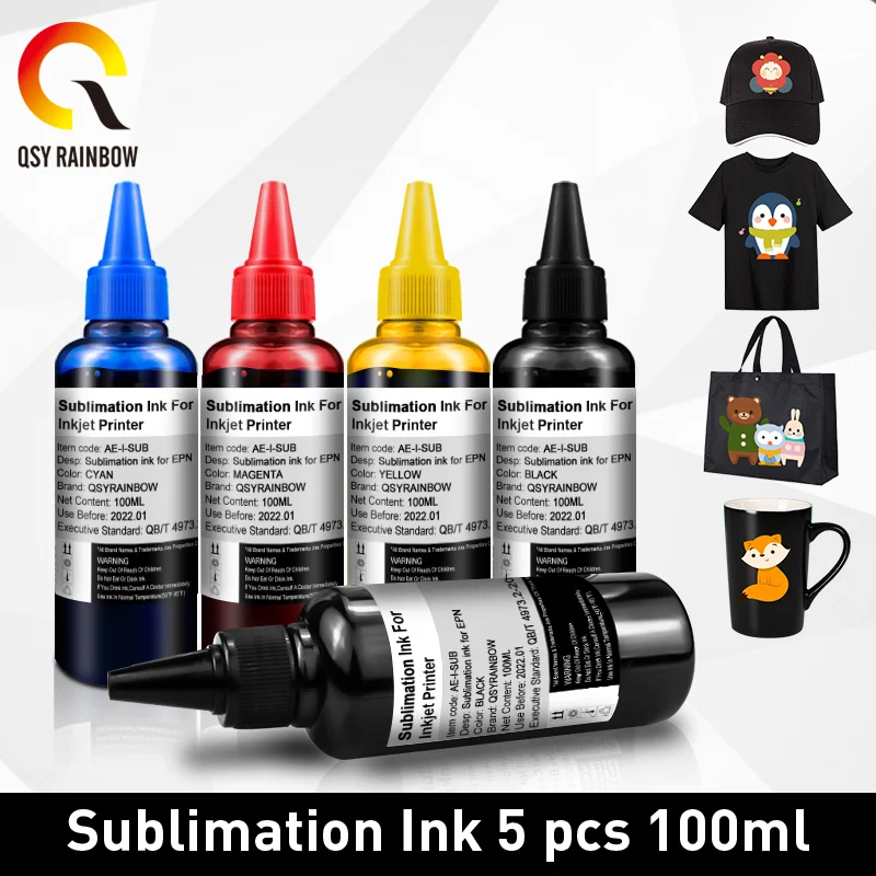 Bottle Sublimation Ink Refill Universal 100ML dye ink kit ink refill kit dye ink refill inkjet printer ink ink cartridge refill kit ink refill inkjet printer refill tool For Epson Inkjet Desktop Ecotank Workforce Printer Heat Transfer 5