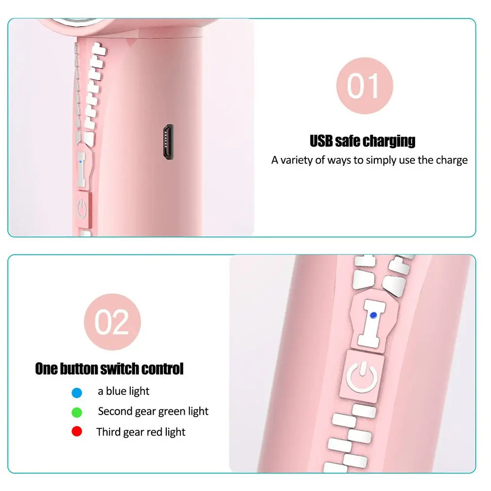 Multifunction Handheld Mini Fan Portable USB Charging 4 in 1 Handfan Assemble 3 Gears Adjustable Air Cooling Ventilador