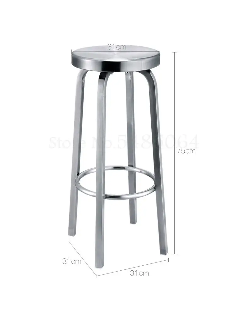 Bar Stool Stainless Steel Modern Round Personality Swivel European Iron High Chair Beauty Salon |