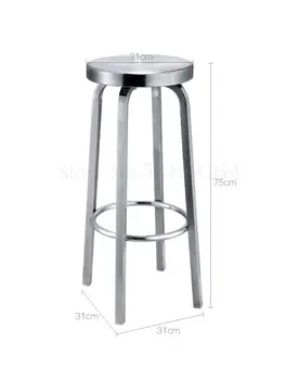 

Bar Stool Stainless Steel Modern Round Stool Personality Bar Swivel European Iron High Chair Beauty Salon High Stool