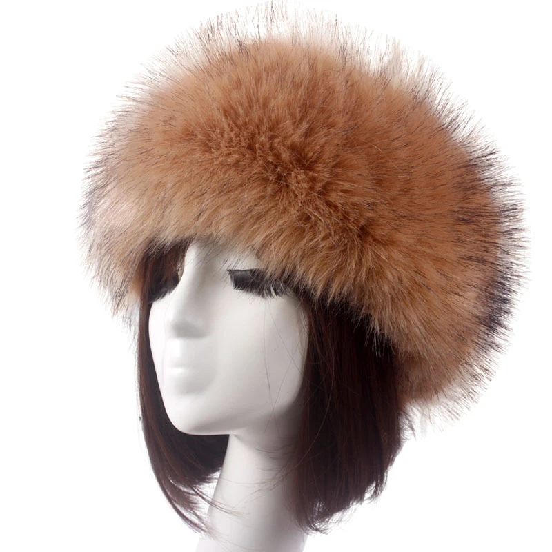 sheepskin bomber hat Thicken Hat Winter Imitation Fur Female Korean Version of The Empty Top Hat Warm Hat Ring Headgear Ornament Hat Fox Fur Beanie orange mad bomber hat