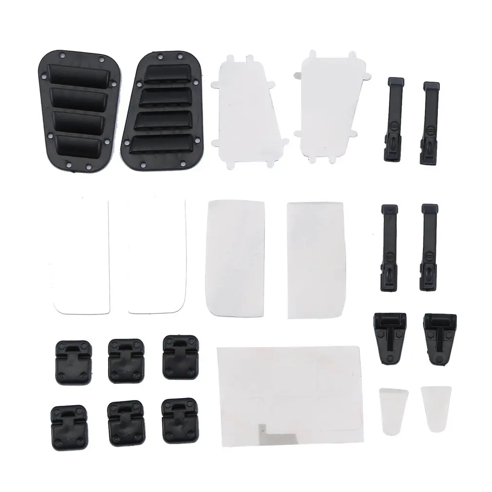 

RC Car Intake Grille Cover Engine Cover Hinge Door Handle Door Hinge Metal Rearview Mirror Combo For 1:10 Traxxas TRX-4