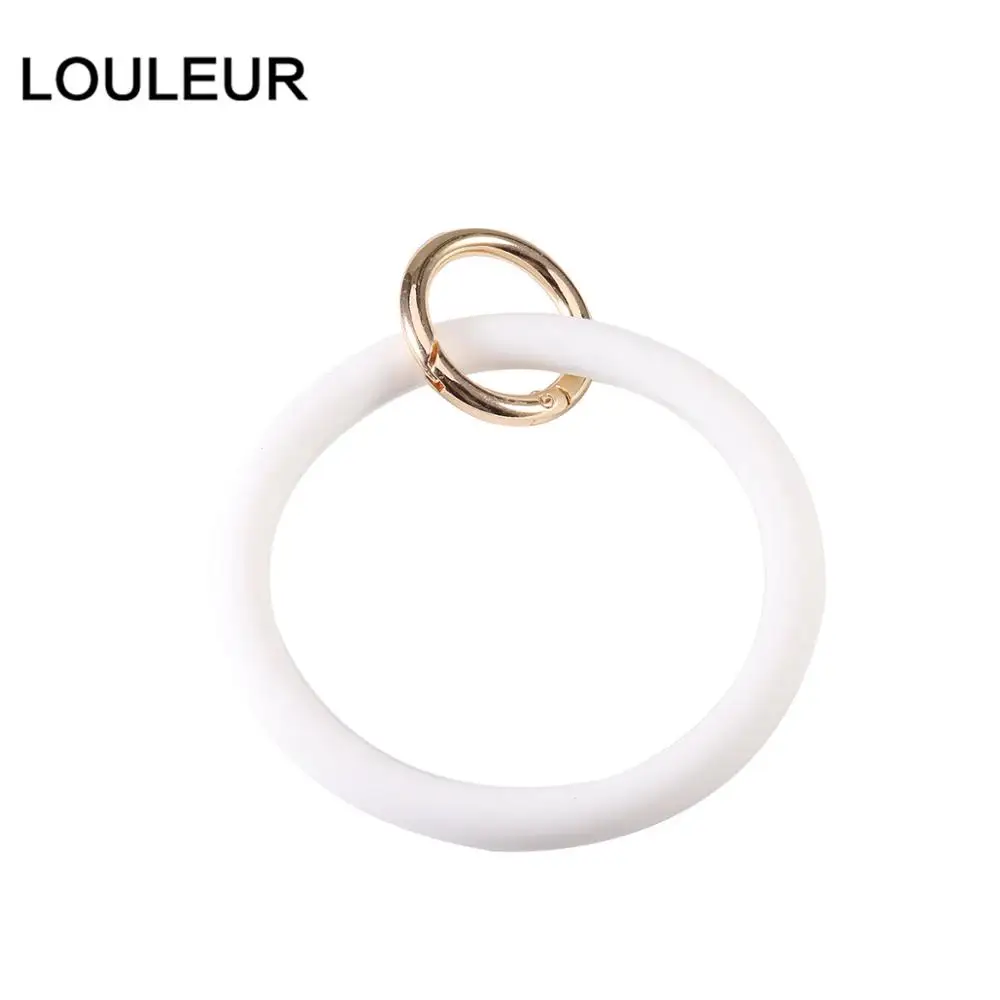 Модный браслет из силикагеля, брелок для женщин, подарки, модный простой круглый браслет, брелок, унисекс, ювелирное изделие - Цвет: white