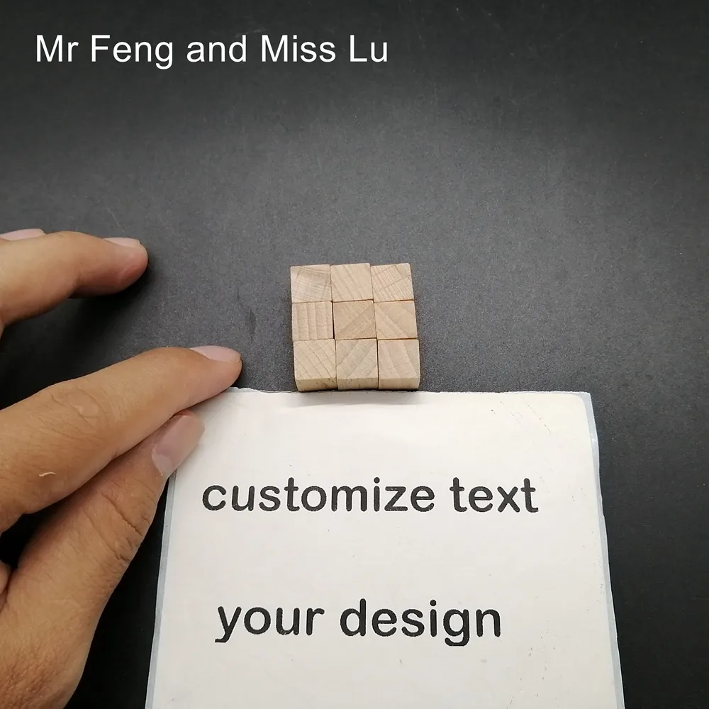 

10 mm 3*3 pcs Cube Wooden Puzzle Laser Engraving Process Accept Customization Photo