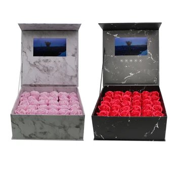 

Custom production white hardcover video box blank 7inch Universal Video Greeting Card 2gb watching box for Advertising and gifts