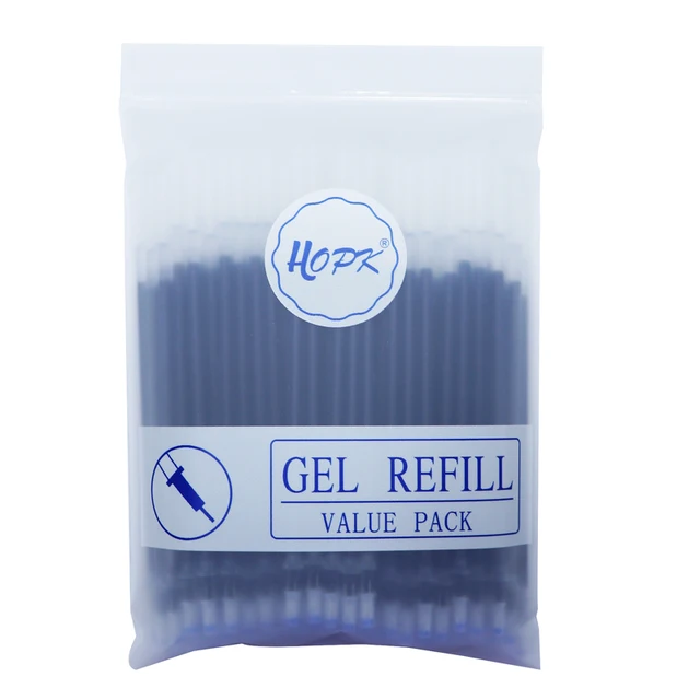 100Pcs/Lot Office Gel Pen Refill Set 0.5mm/0.38mm Blue Black Red ink Rod Bullet/Needle Tip Pen Refill School Writing Stationery 100Pcs blue set