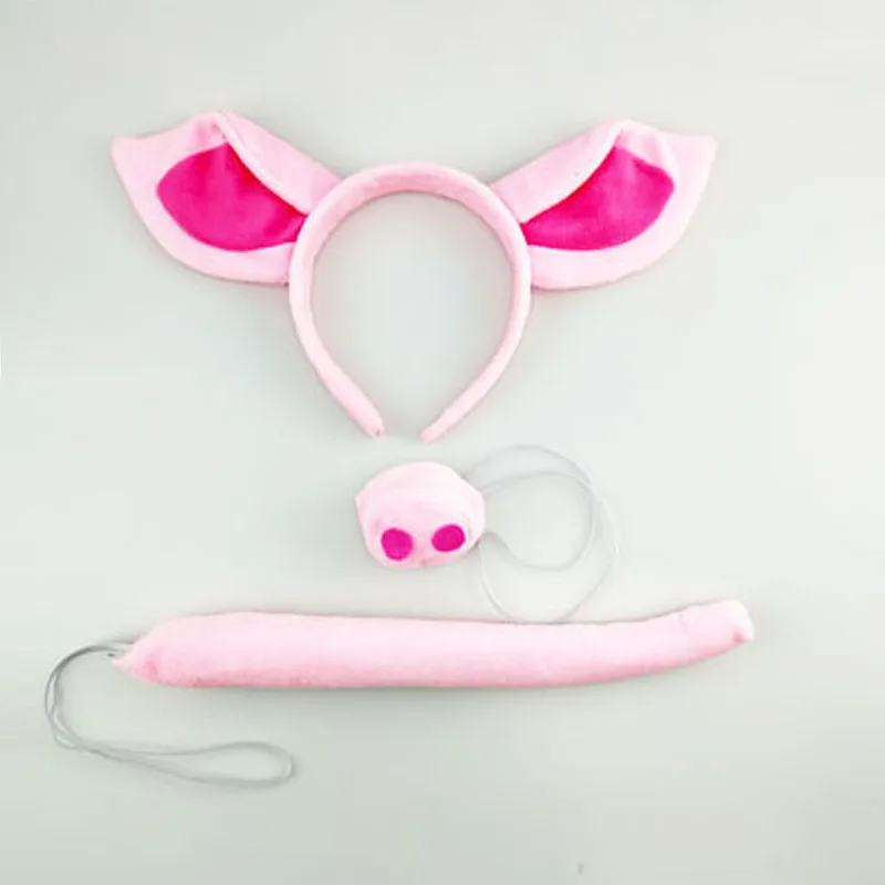 Adult Kids Boy Girl Pig Headband Tail Nose Animal Cosplay Set Birthday Party Props Costume Festival Halloween Christmas Adult Kids Boy Girl Pig Headband Tail Nose Animal Cosplay Set Birthday Party Props Costume Festival Halloween Christmas