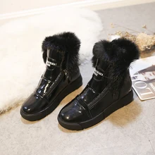 Зимние сапоги; женские теплые непромокаемые сапоги до середины икры на нескользящей платформе с хлопковой застежкой-молнией; женская обувь; большой размер 40