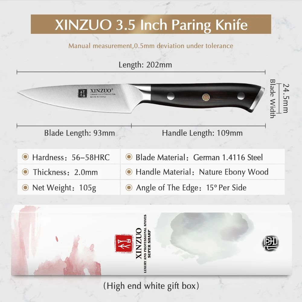 XINZUO 3 5 "дюймовый нож для очистки овощей немецкий 1 4116 кухонный из нержавеющей