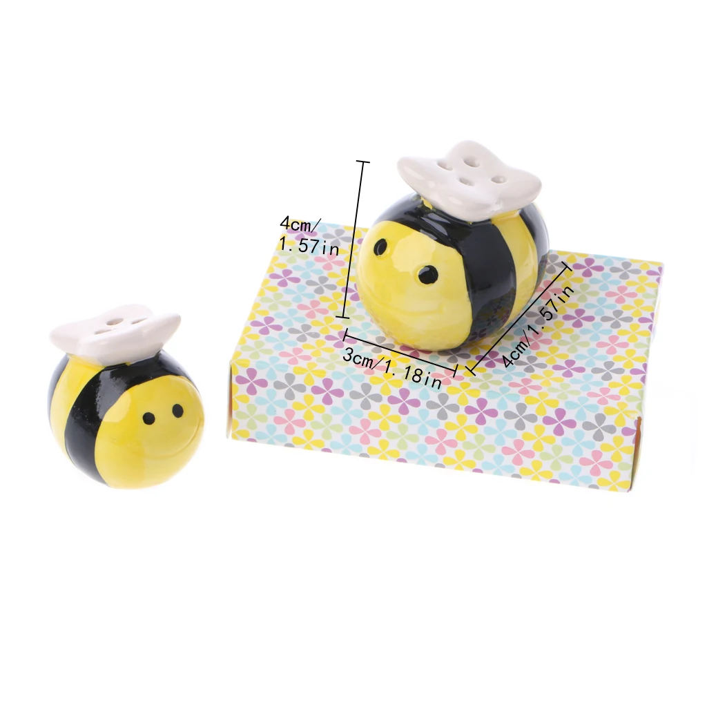 

Ceramic Salt Pepper Shaker Flying Bee Style Seasoning Pot Cooking Tableware