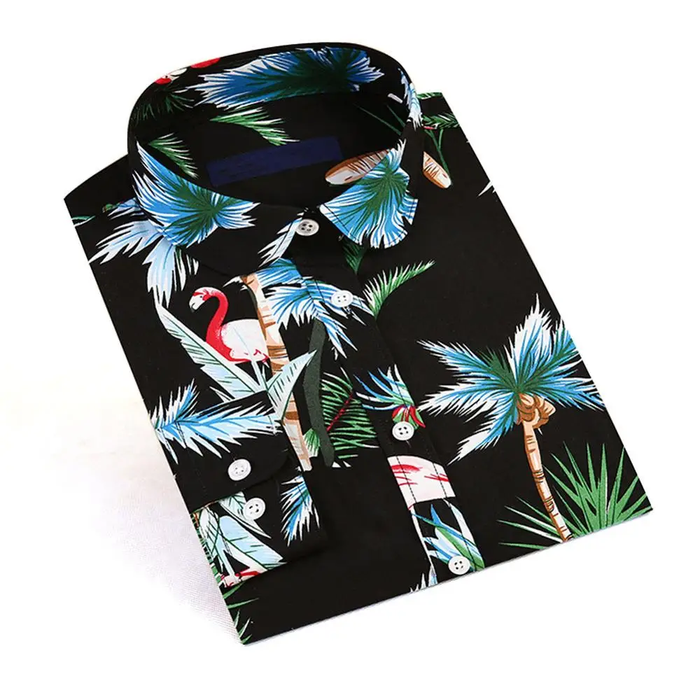 Dioufond винтажная женская блузка с цветочным принтом, повседневная женская рубашка с длинным рукавом и цветочным принтом, модная новая рубашка с отложным воротником размера плюс 5XL - Цвет: FL040