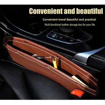 

Car Organizer PU Leather Catch Catcher Box Car Phone Holder Car Slot Box Car Seat Gap Slit Pocket Car Accessories Interior