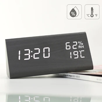 

Humidity Clock Display Bedroom Desk Electronic Multi Functional Triangle Display Electronic Clock