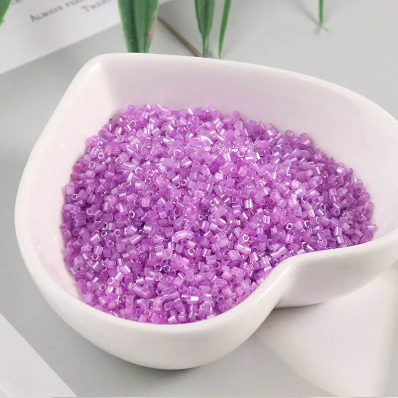 Purple 2000 шт./пакет 0/15 кремовый чешский стеклянный бисер с отверстием Бусины 1,5 мм Мини рассады жемчуг для ремесла Женская одежда Аксессуары - Цвет: Purple