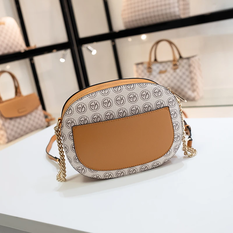 MARRY KORS дизайнерская женская сумка на плечо круглая маленькая через кожаная