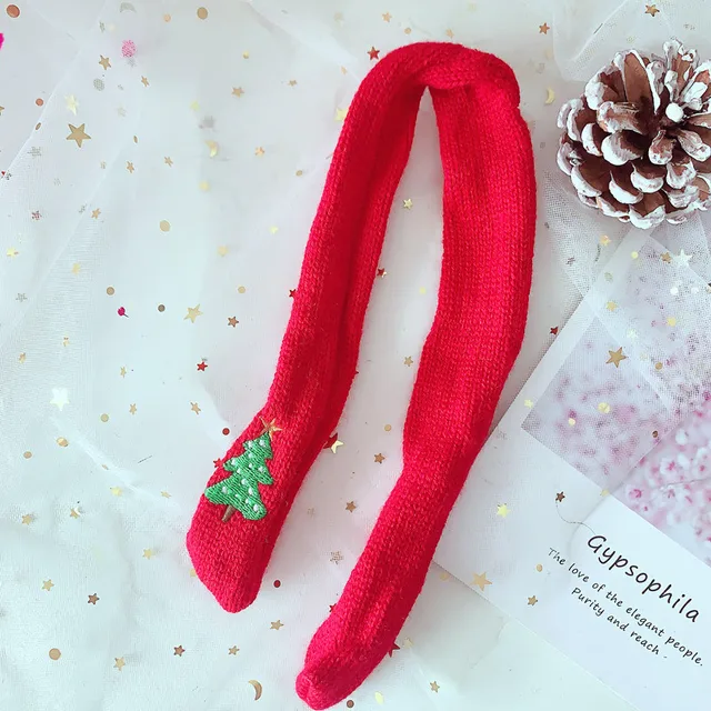 Xmas Mini Scarf Hat Decor Doll Clothes Accessory Miniature Christmas Party Ornament For 20cm Russian Handmade Doll Idol Doll 9