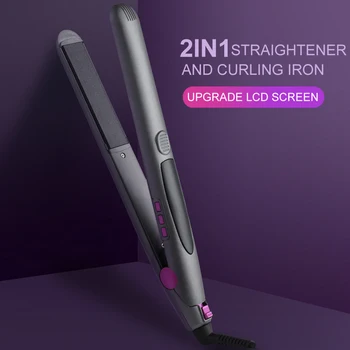 

Professional Hair Straightener Curler Hair Flat Iron LCD Display Straightening Iron & Curling Iron Ceramic Hair Styling Tools