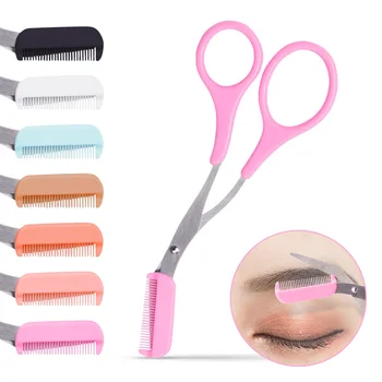 

Makeup Eyebrow Trimmer Scissors With Comb Hair Removal Shears Comb Grooming Cosmetic Tool Eyelash Combing