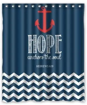 

Dafeild Bathroom Set Navy Hope Anchor The Soul Waterproof Bathroom Fabric Shower Curtain 72x72 inches