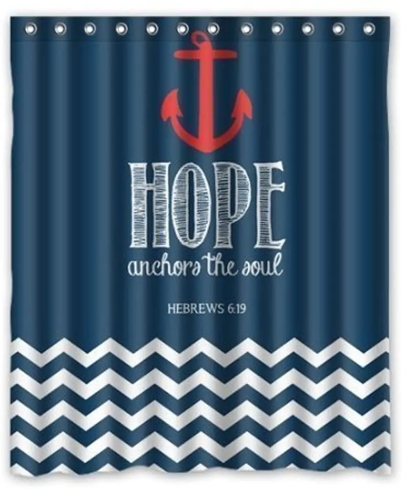Dafield Nautical Shower Curtain Bathroom Set Navy Hope Anchor The Soul Waterproof Fabric 72x72 Inches
Dafield Nautical Shower Curtain Bathroom Set Navy Hope Anchor The Soul Waterproof Fabric 72x72 Inches