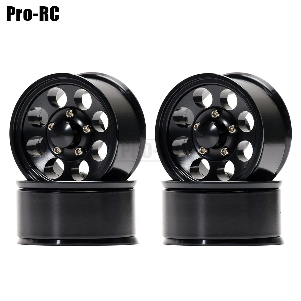 Rccrawler Rims Metal RC Crawler Rims Pizarra 4PCS 1.55 Metal Beadlock Wheel Rims Hub ...