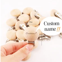 Mamihome 20pc bebê mordedor de madeira chupeta clipe diy enfermagem pulseiras titular do mamilo nome personalizado faia roedor crianças bens