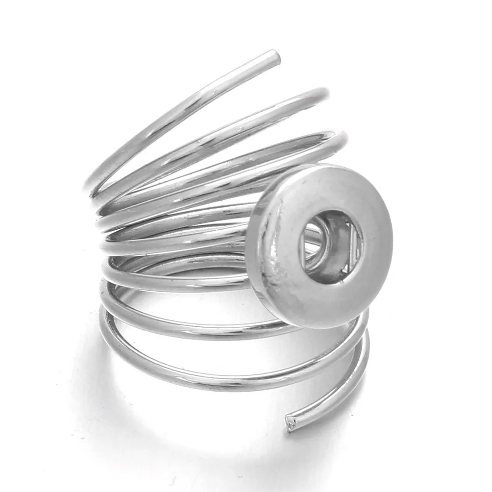 New Snap Ring for 12MM Button Jewelry Silver Color Women Men Rings DIY | Украшения и аксессуары