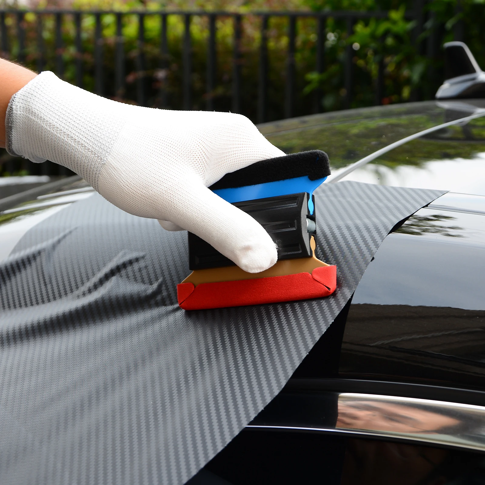 Magnet Vinyl Squeegee with 6pcs Cloth Carbon Fiber Foil Car Wrap Scraper Window Tinting Tool Auto Wrapping Accessories car wrapping tools vinyl squeegee window tinting squeegee automotive film tools scraper tool kit
