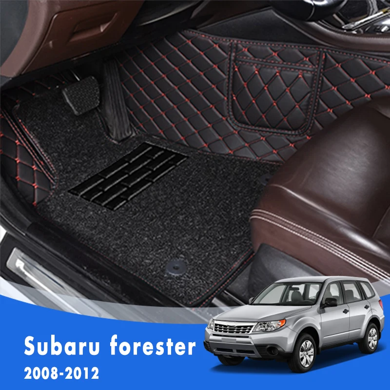 

For Subaru forester 2012 2011 2010 2009 2008 Luxury Double Layer Wire Loop Car Floor Mats Carpets Auto Interior Accessory Covers