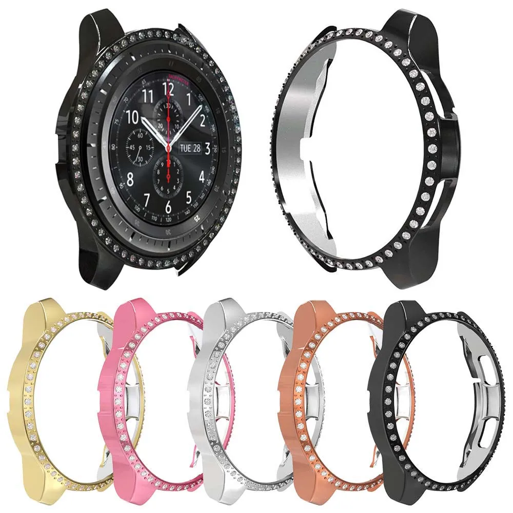 Женский чехол для часов samsung Galaxy Watch 42 мм/46 мм/активная Защитная крышка Алмазный Блестящий бампер для gear S3 рамка аксессуары