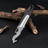 New Keychain Stainless Steel Folding Knife Multi-function Tool Personality Creative Mini Bottle Opener Rope Cutter Screwdriver 3