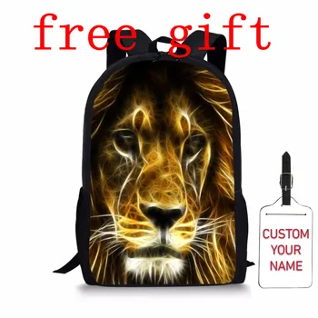 

3D Animals Lion Tiger Leopard Pattern Teens Boys Children 17 Inch Backpack MultiPurpose School Bag For Kids Popular Mochila Niño