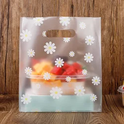 25pcs Plastic Shopping Bags Gift Bags With Handle 2022 New Year Wedding Party Bag Candy Cake Retail Wrapping Bags Packaging Bag